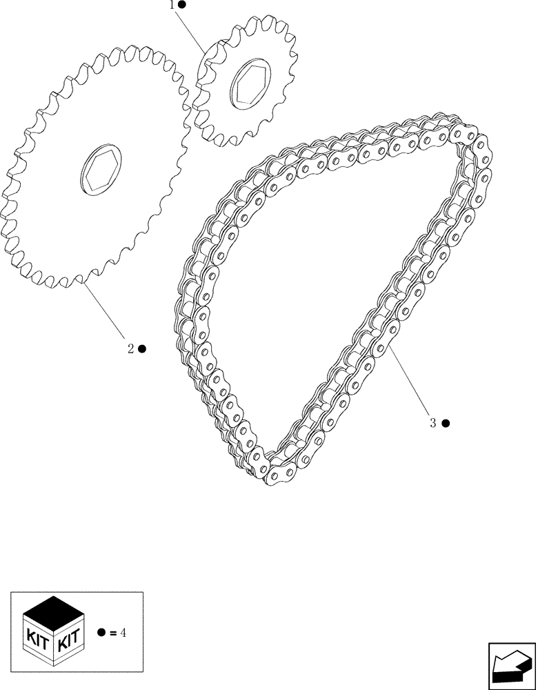 Схема запчастей Case IH 7130 - (88.165.07[01]) - DIA, HARVEST KIT, DRIVE ASSEMBLY, ROCK TRAP, RC80, 18T, 35T (88) - ACCESSORIES