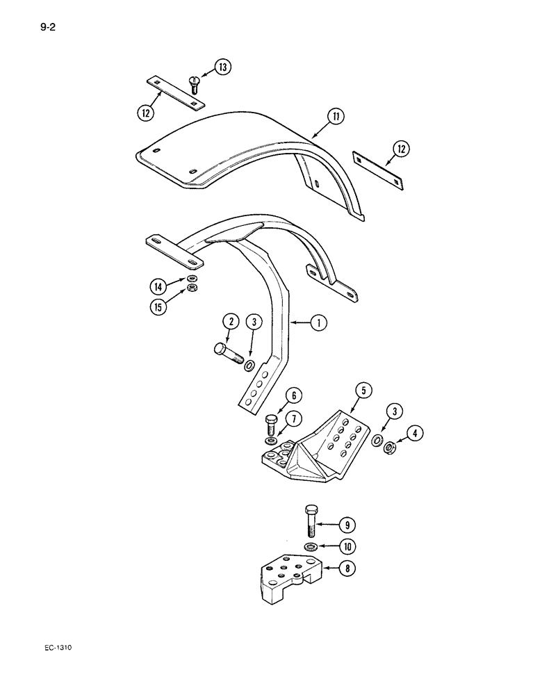 Схема запчастей Case IH 95-SERIES - (9-2) - FRONT SPLASH SHIELDS, MFD AXLE (09) - CHASSIS/ATTACHMENTS