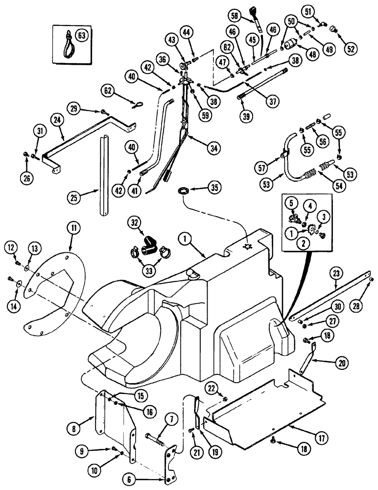 Схема запчастей Case IH 8930 - (3-038) - AUXILIARY FUEL TANK, EXTENDED CAPACITY AND FUEL LINES (03) - FUEL SYSTEM