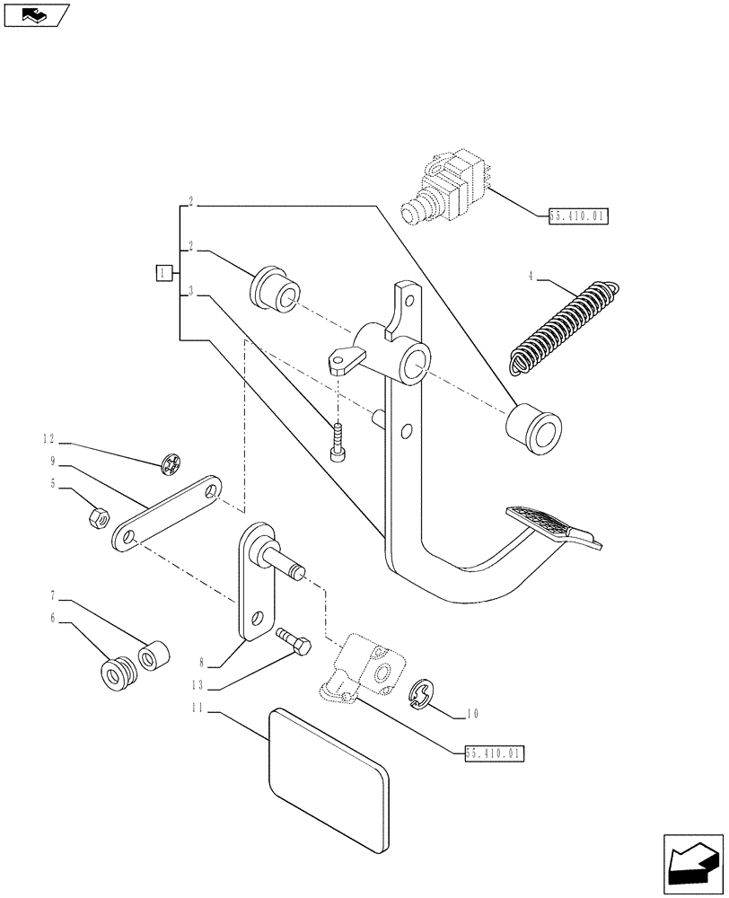 Схема запчастей Case IH PUMA 230 - (18.100.03[01]) - CLUTCH PEDAL - C7152 (18) - CLUTCH