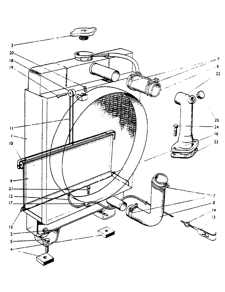 Схема запчастей Case IH 880 - (16) - RADIATOR AND BLIND (01) - ENGINE