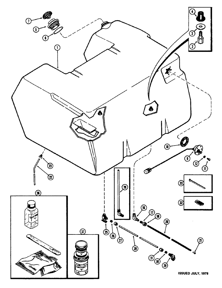 Схема запчастей Case IH 1570 - (040) - FUEL TANK AND LINES (03) - FUEL SYSTEM