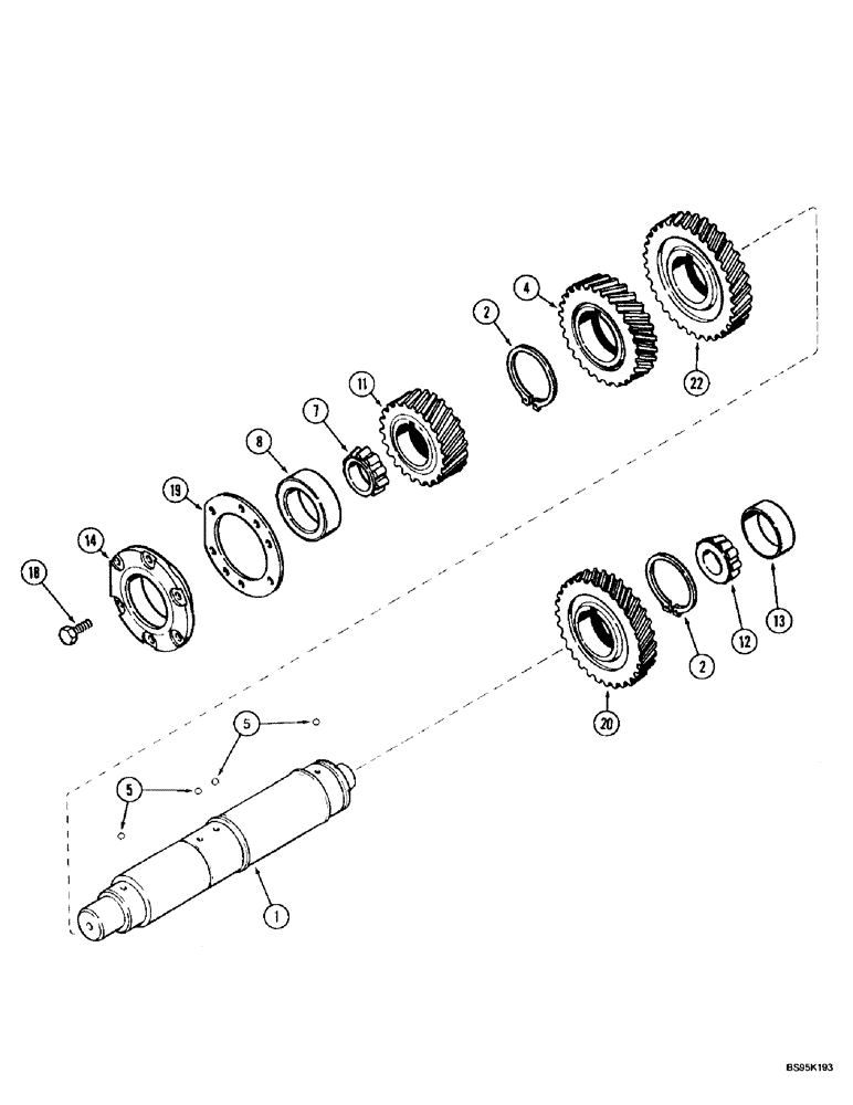 Схема запчастей Case IH MX220 - (6-022) - SPEED TRANSMISSION, COUNTERSHAFT WITHOUT CREEP SPEED (06) - POWER TRAIN