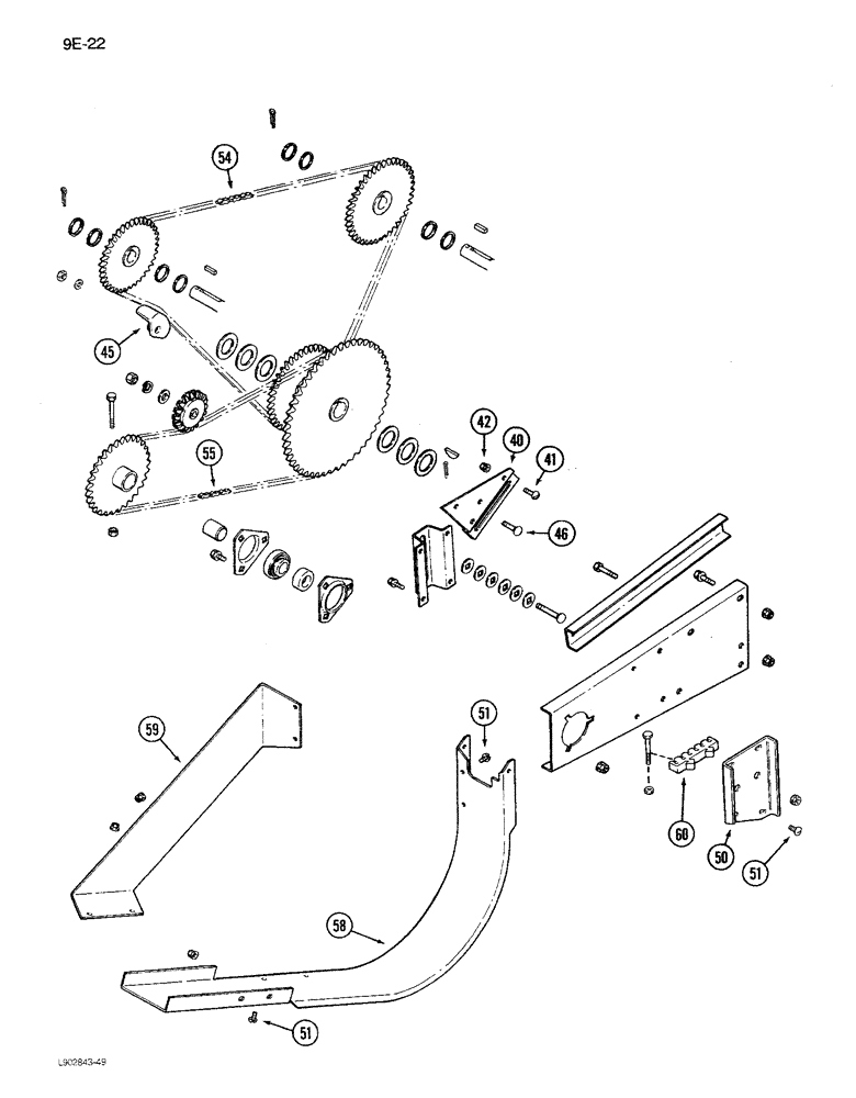 Схема запчастей Case IH 1680 - (9E-22) - GRAIN TANK UNLOADER CHAIN DRIVE, PRIOR TO P.I.N. JJC0115352 (CONTD) (17) - GRAIN TANK & UNLOADER