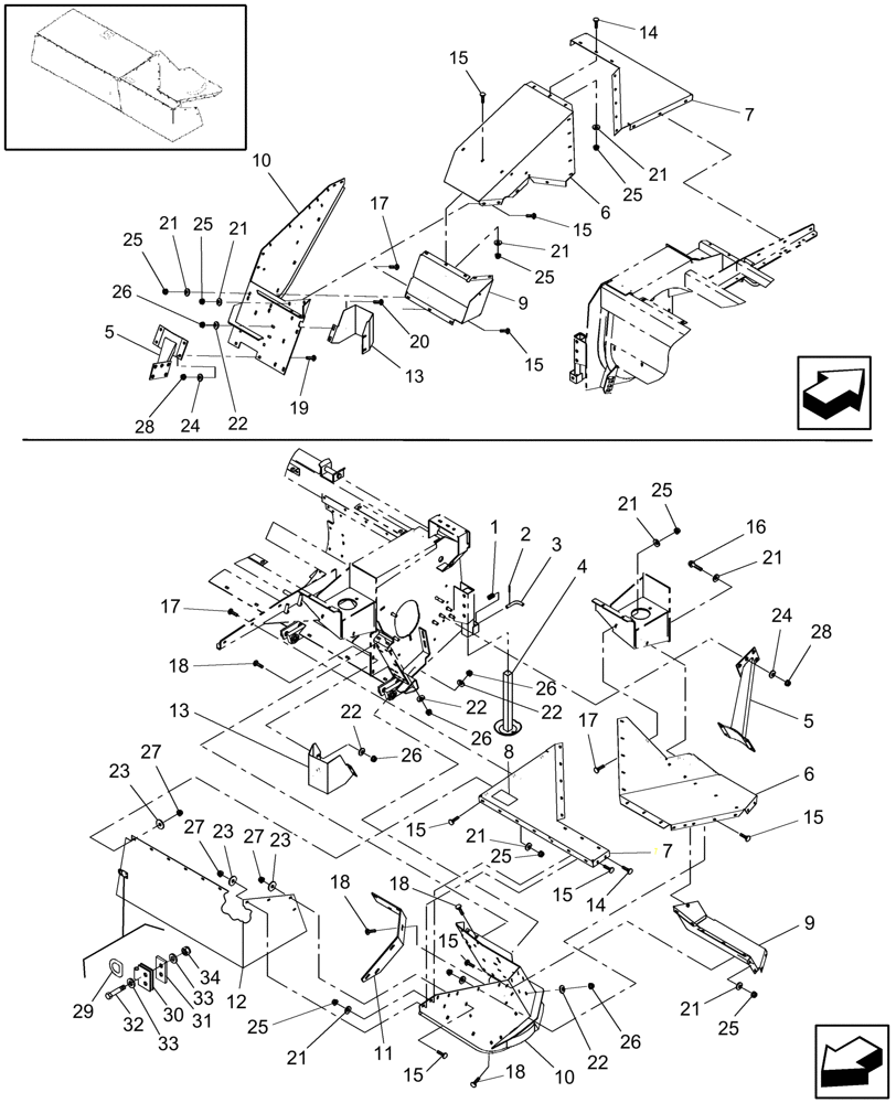 Схема запчастей Case IH RDX181 - (20.08.01[02]) - SHIELDING, LEFT SIDE, PIN Y7B667799 AND AFTER (08) - SHEET METAL