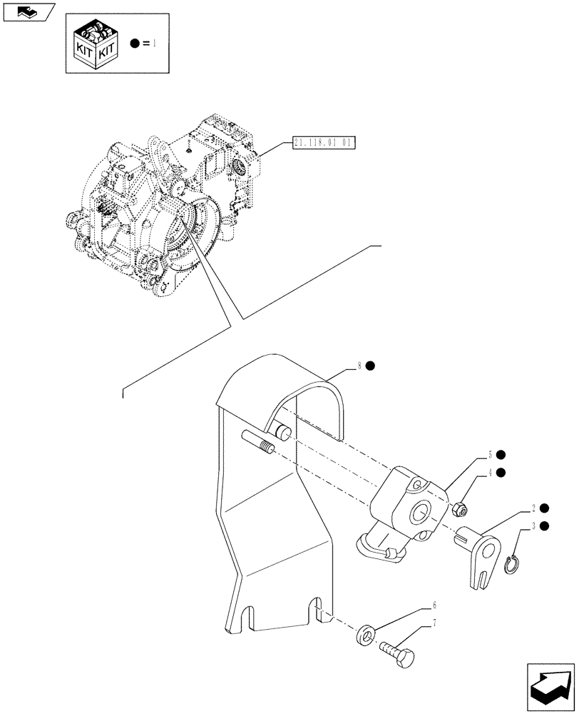 Схема запчастей Case IH PUMA 230 - (35.130.02) - LIFT LINK POTENTIOMETER (35) - HYDRAULIC SYSTEMS