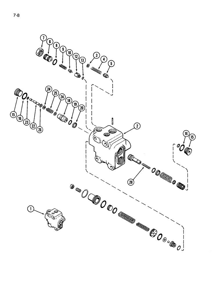 Схема запчастей Case IH 3594 - (7-008) - BRAKE VALVE (07) - BRAKES