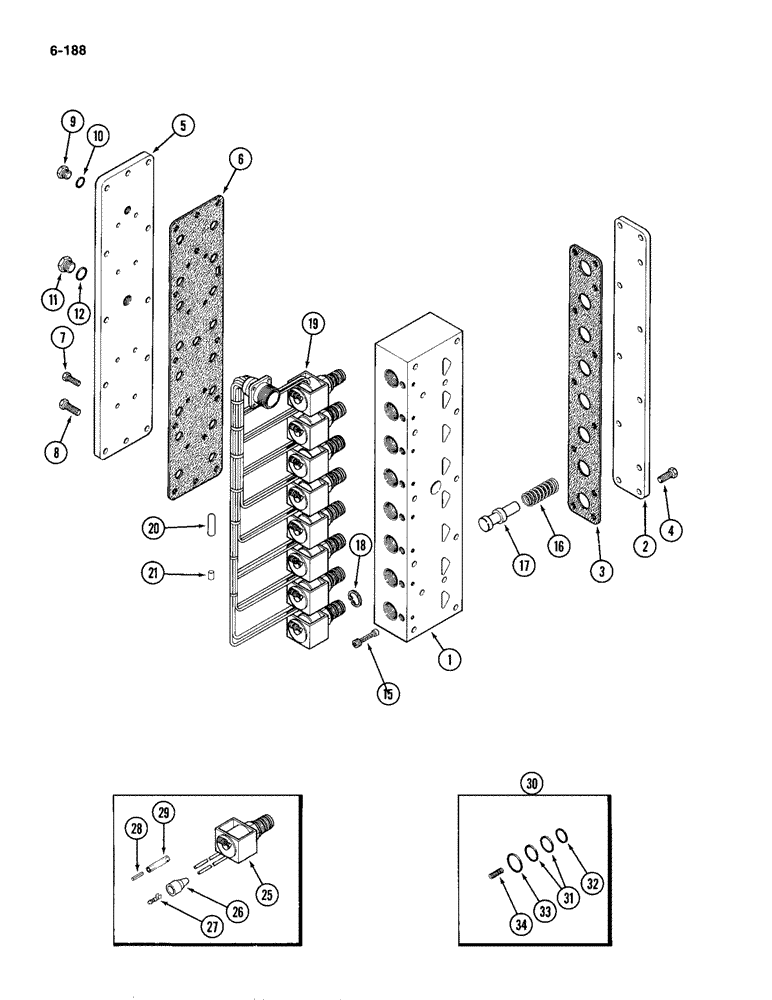 Схема запчастей Case IH 4994 - (6-188) - RANGE SELECTOR VALVE ASSEMBLY (06) - POWER TRAIN