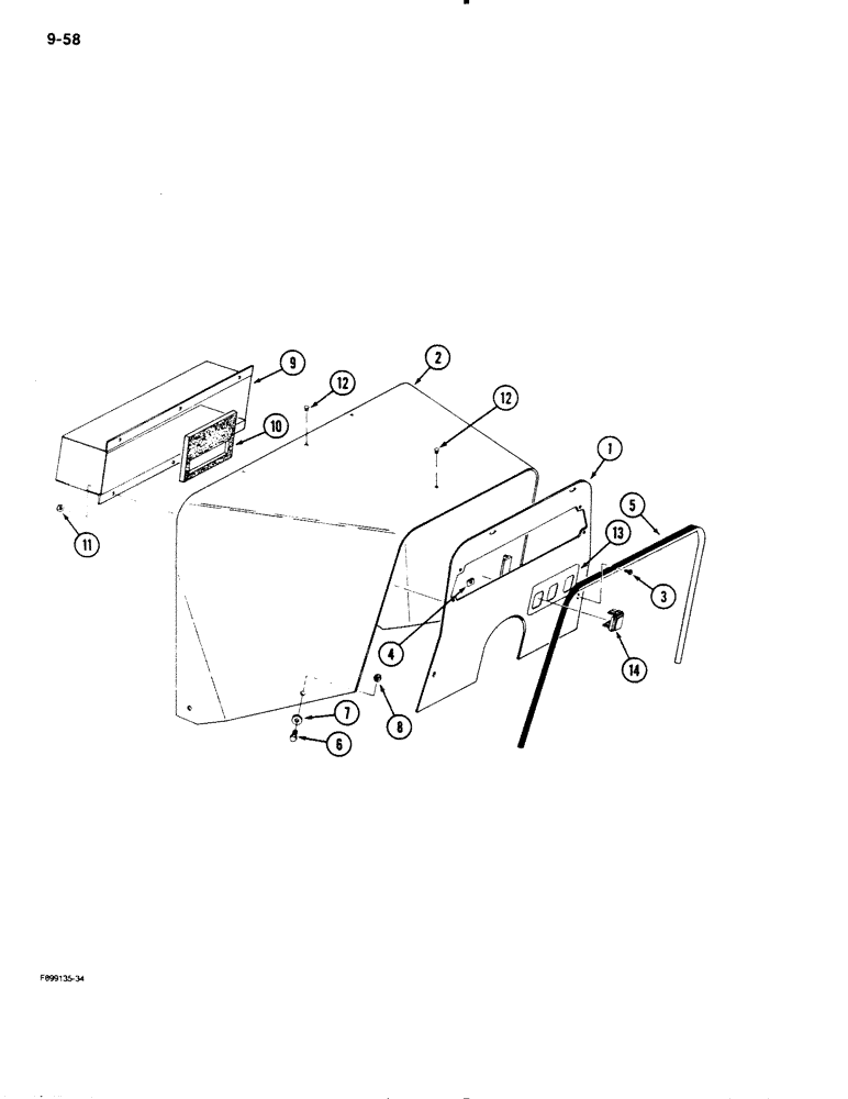 Схема запчастей Case IH 9110 - (9-58) - INSTRUMENT PANEL, ROPS (09) - CHASSIS/ATTACHMENTS