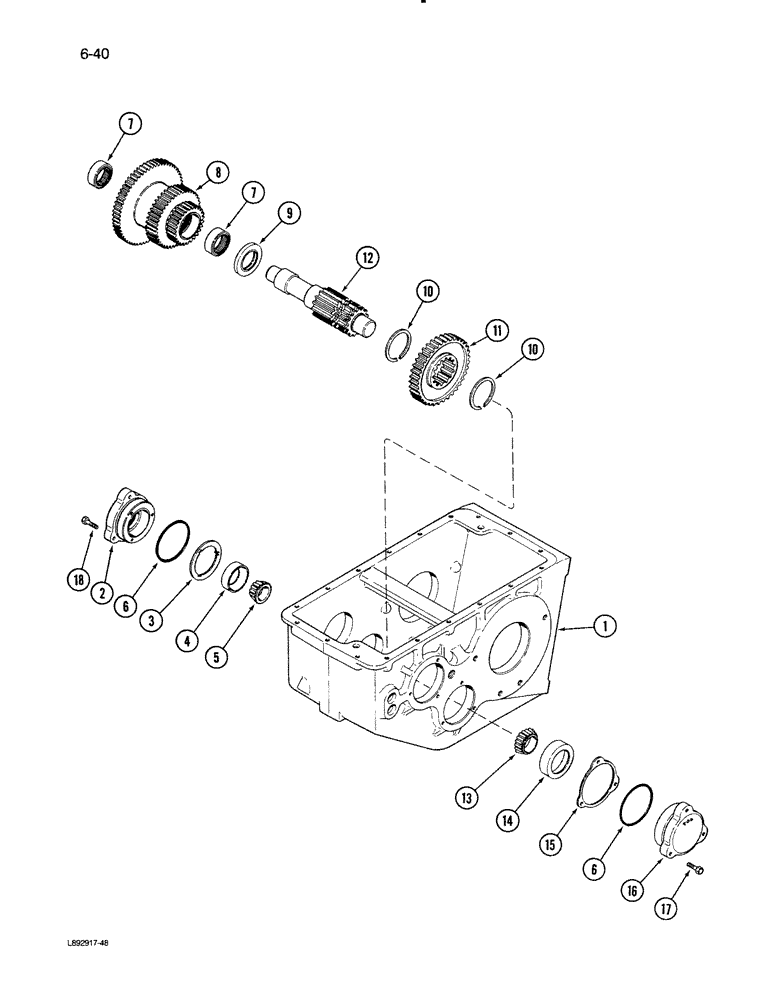 Схема запчастей Case IH 1670 - (6-40) - TRANSMISSION DIFFERENTIAL, PINION SHAFT AND GEARS (03) - POWER TRAIN