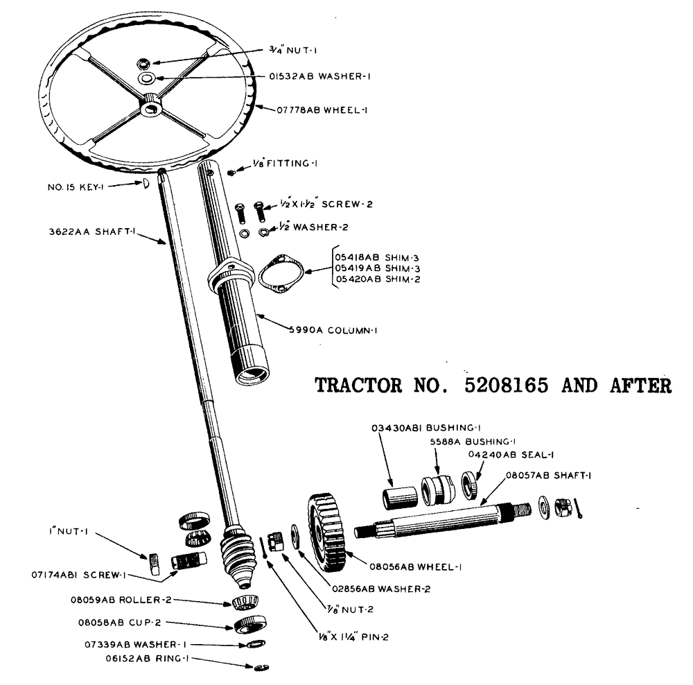 Схема запчастей Case IH LA-SERIES - (077) - STEERING GEAR - TRACTOR NO. 5208165 AND AFTER (05) - STEERING