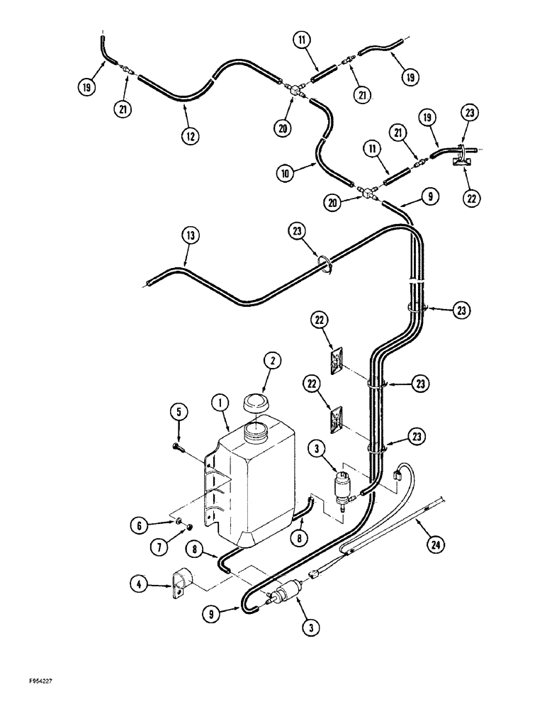 Схема запчастей Case IH 9310 - (4-054) - WINDOW WASHERS, IF EQUIPPED (04) - ELECTRICAL SYSTEMS