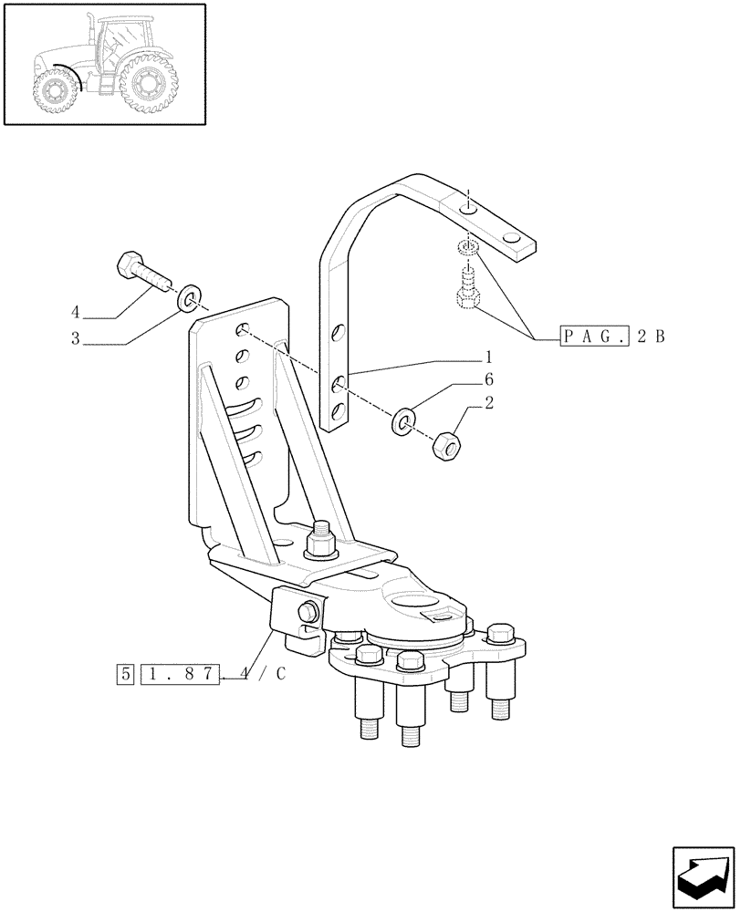 Схема запчастей Case IH PUMA 195 - (1.87.4[01B]) - (VAR.497-575) DYNAMIC FRONT FENDERS - SUPPORT - D6067 (08) - SHEET METAL