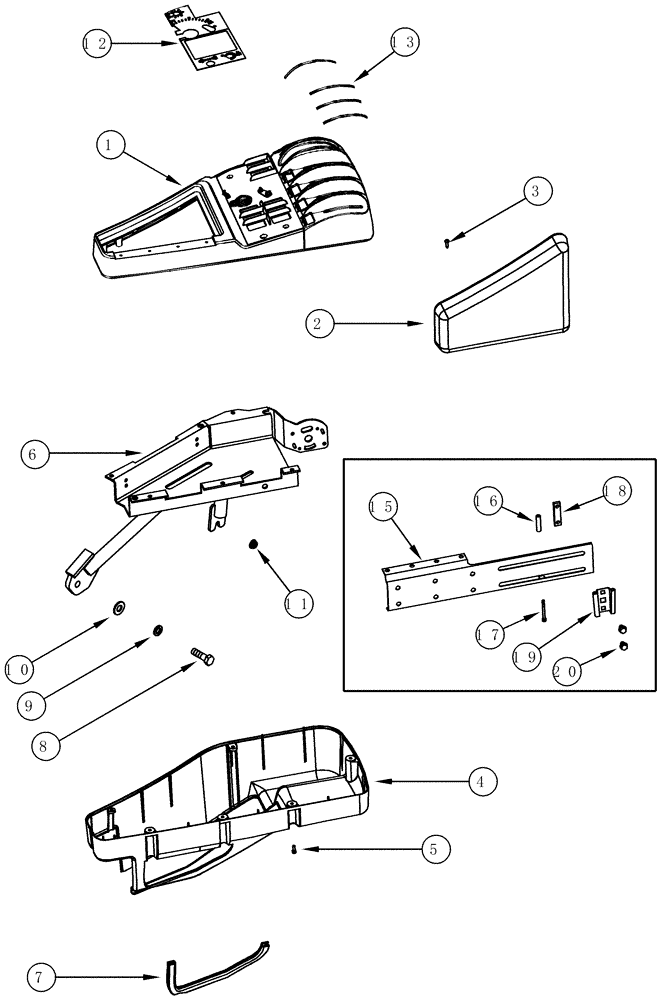 Схема запчастей Case IH MAGNUM 255 - (09-30) - CONSOLE, RIGHT HAND, STANDARD CAB (09) - CHASSIS/ATTACHMENTS