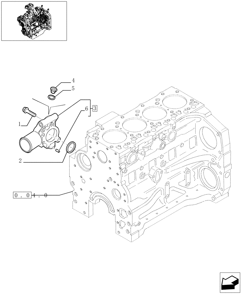 Схема запчастей Case IH JX1095C - (0.32.3) - PIPING ENGINE COOLING SYSTEM (01) - ENGINE