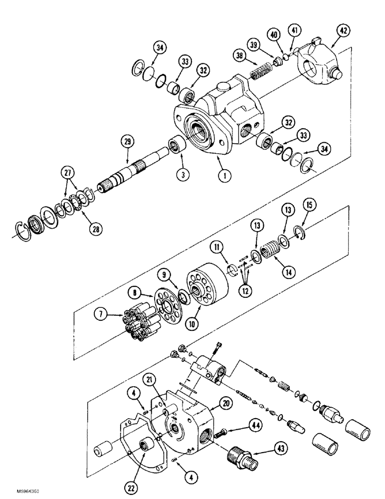 Схема запчастей Case IH 9380 - (8-024) - HYDRAULIC PISTON PUMP ASSEMBLY (08) - HYDRAULICS