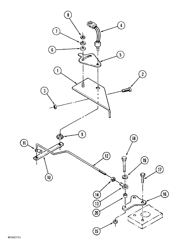 Схема запчастей Case IH 9350 - (4-86) - STEERABLE AXLE CONTROLS, ARTICULATION POTENTIOMETER (04) - ELECTRICAL SYSTEMS