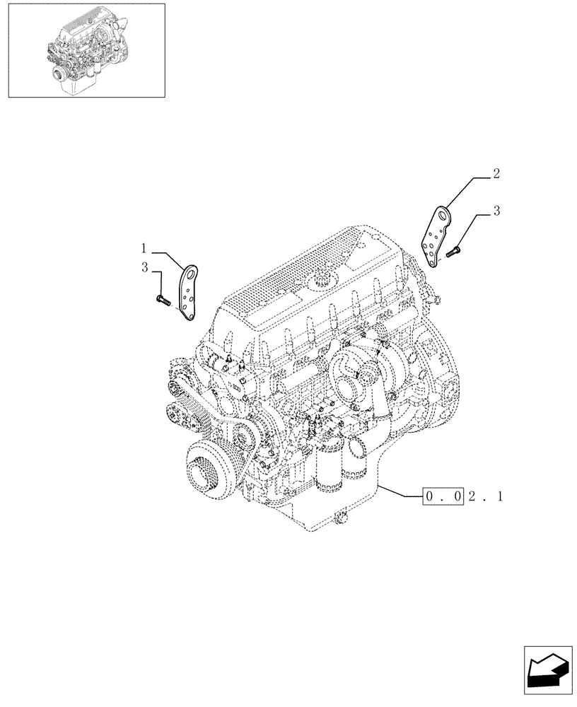 Схема запчастей Case IH F3AE0684G B004 - (0.45.0[01]) - HOOKS - ENGINE (504065242) 