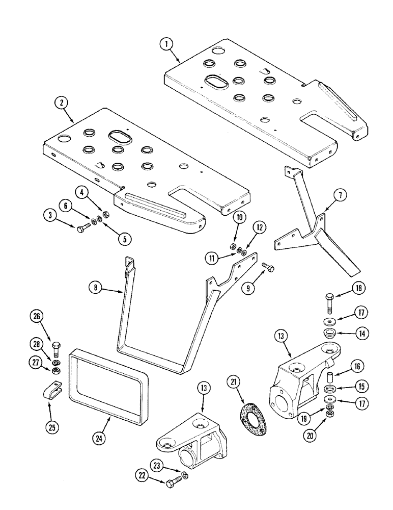 Схема запчастей Case IH 1394 - (9-426) - FOOTPLATES AND MOUNTINGS, TRACTORS WITHOUT CAB (09) - CHASSIS/ATTACHMENTS