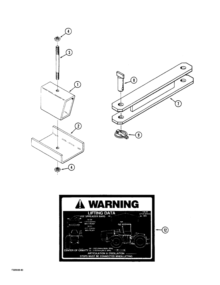 Схема запчастей Case IH STEIGER - (9-108) - SHIPPING AND LIFTING ACCESSORIES (09) - CHASSIS/ATTACHMENTS