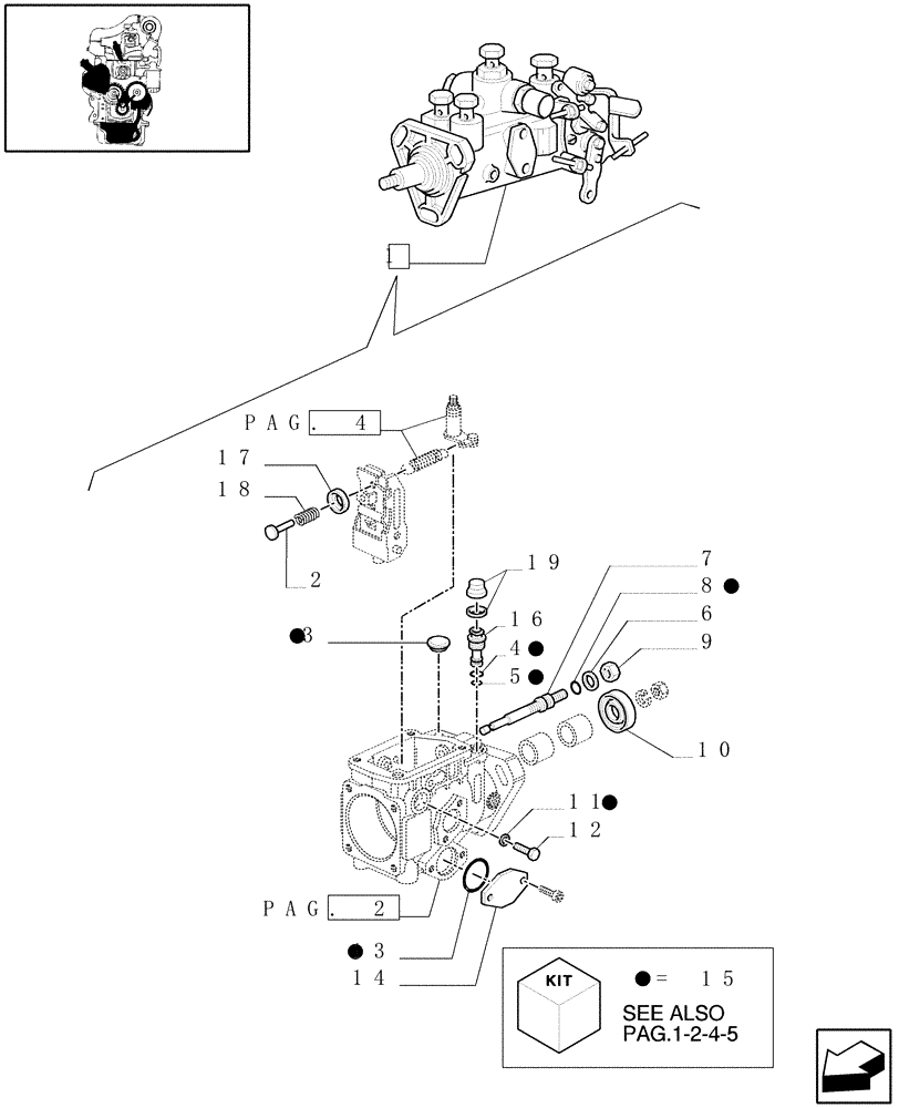 Схема запчастей Case IH JX85 - (0.14.0/01C[03]) - INJECTION PUMP, SPINDLE & VALVE (01) - ENGINE