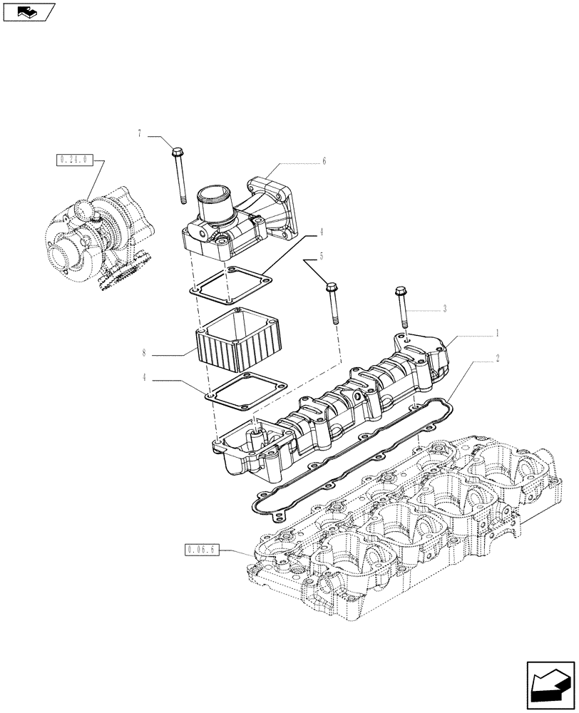 Схема запчастей Case IH F5AE5484C A001 - (0.07.1) - INTAKE MANIFOLD (10) - ENGINE