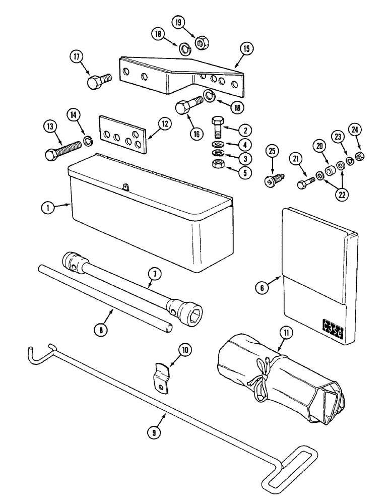 Схема запчастей Case IH 1594 - (9-432) - TOOL BOX AND TOOLS (09) - CHASSIS/ATTACHMENTS