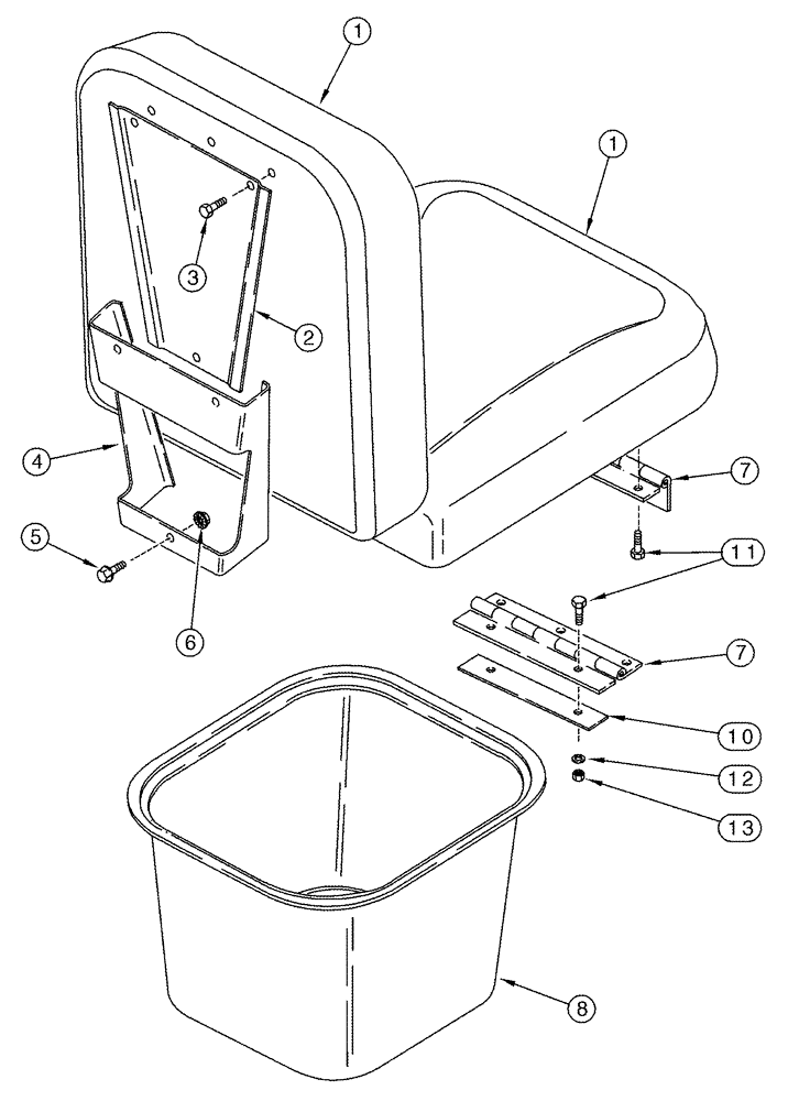 Схема запчастей Case IH 2366 - (09G-11[01]) - SEAT, INSTRUCTIONAL - STORAGE TRAY, BSN JJC0254999 (10) - CAB & AIR CONDITIONING