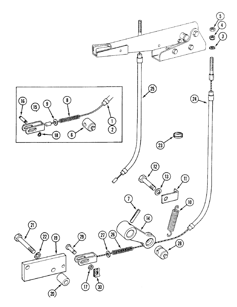 Схема запчастей Case IH 1494 - (7-278) - LINKAGE FOR HAND BRAKE (07) - BRAKES