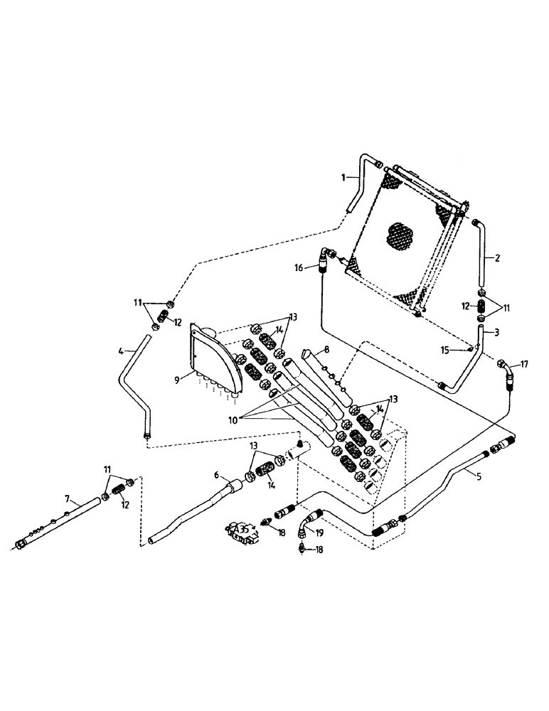 Схема запчастей Case IH 7000 - (B05-15) - HYDRAULIC SUCTION LINES, M11-330, FLORIDA OPTION Hydraulic Components & Circuits