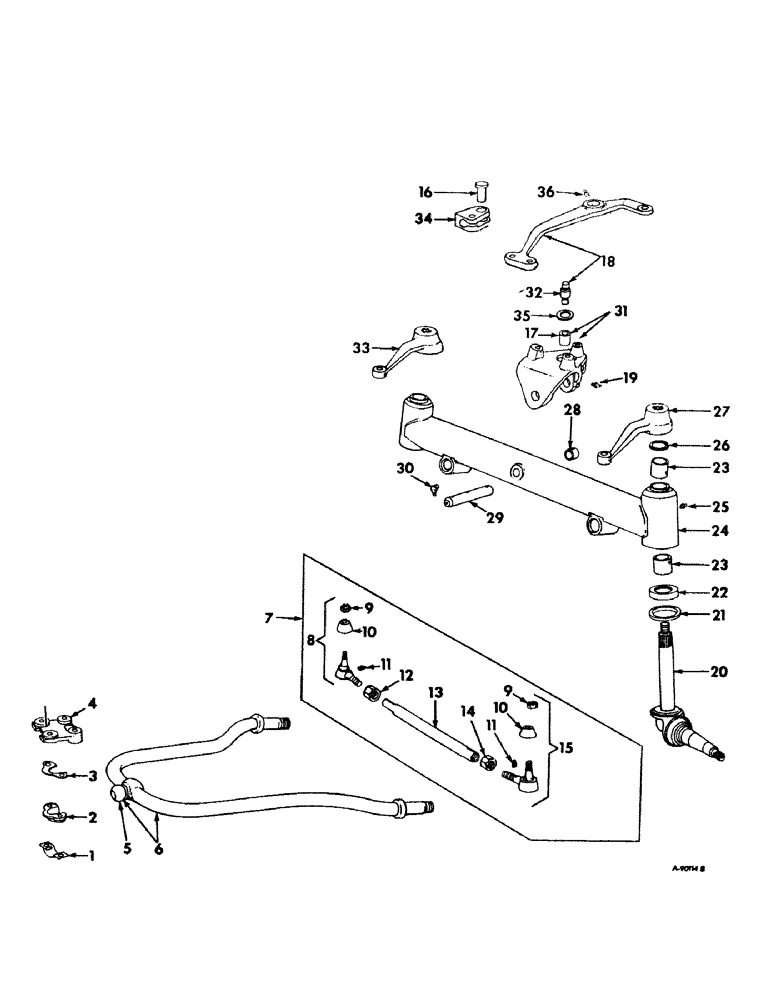 Схема запчастей Case IH 826 - (14-10) - SUSPENSION, FRONT AXLE AND CONNECTIONS, INTERNATIONAL TRACTORS Suspension