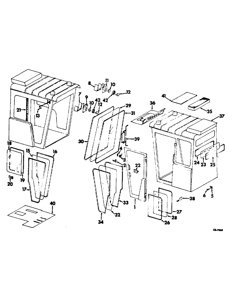 Схема запчастей Case IH 815 - (N-02) - PARTS, ACCESSORIES AND ATTACHMENTS, OPERATORS CAB, SERIAL NO. 3451 & BELOW FOR CAB W/REAR AIR INTAKE Accessories & Attachments