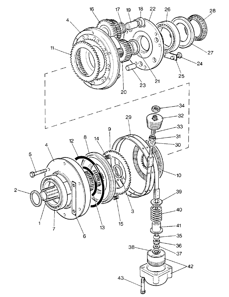 Схема запчастей Case IH 1690 - (D06-1) - REAR PLANETARY UNIT, POWER SHIFT MODEL (03) - POWER TRAIN