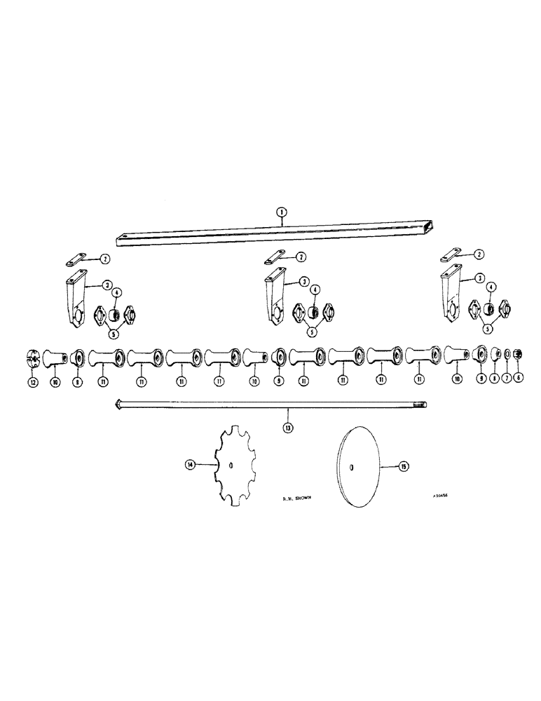 Схема запчастей Case IH B-SERIES - (28) - FRONT GANG B147, 7-1/4 INCH SPACING 