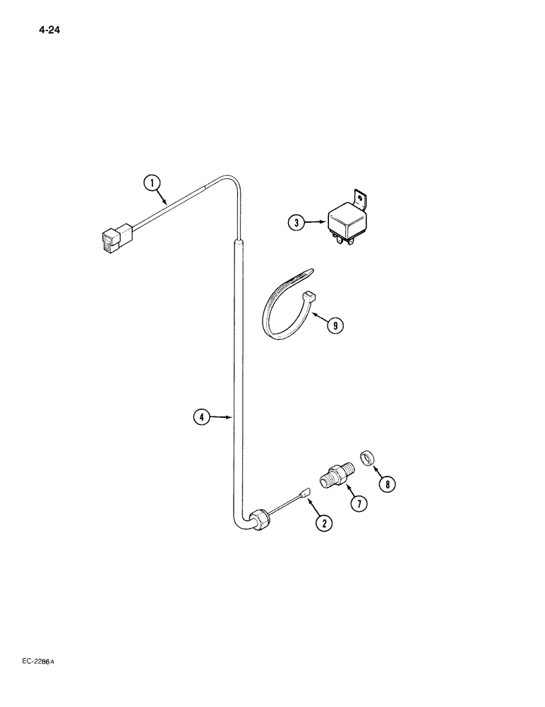 Схема запчастей Case IH 395 - (4-024) - MFD CONTROL CABLE (04) - ELECTRICAL SYSTEMS