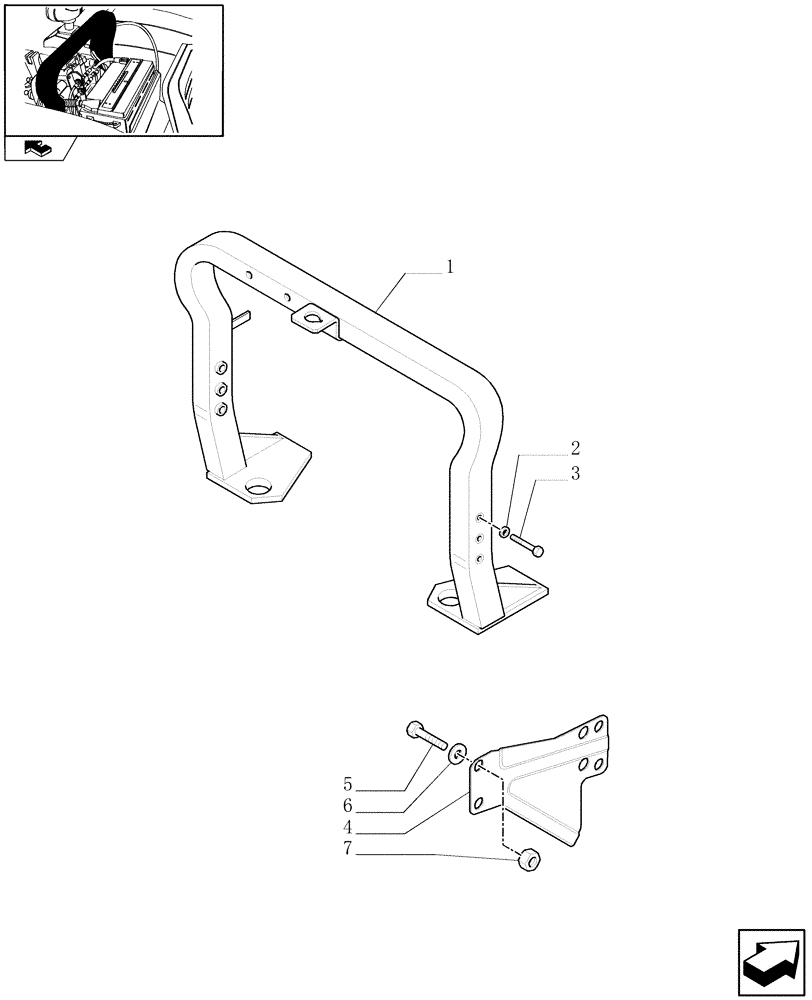 Схема запчастей Case IH FARMALL 105V - (1.92.89) - SAFETY FRAME (10) - OPERATORS PLATFORM/CAB