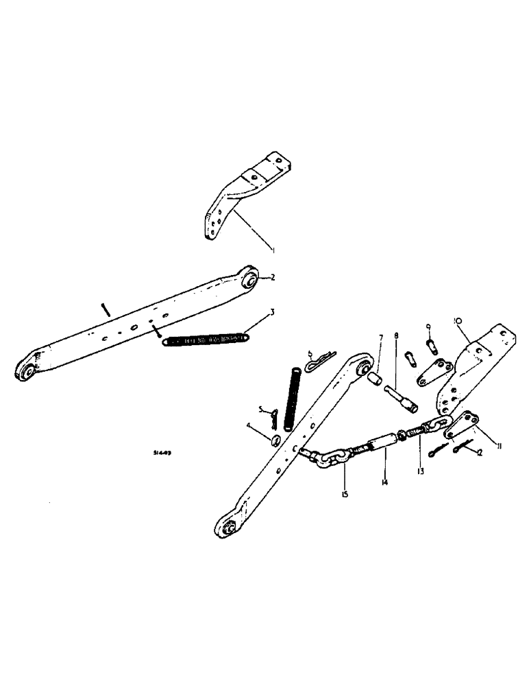 Схема запчастей Case IH 2500 - (09-011) - LOWER LINKS,THREE POINT HITCH, 574 UP TO S/N 102264, 2500 UP TO S/N 100026, W/OUTSIDE CHECK CHAINS (12) - FRAME