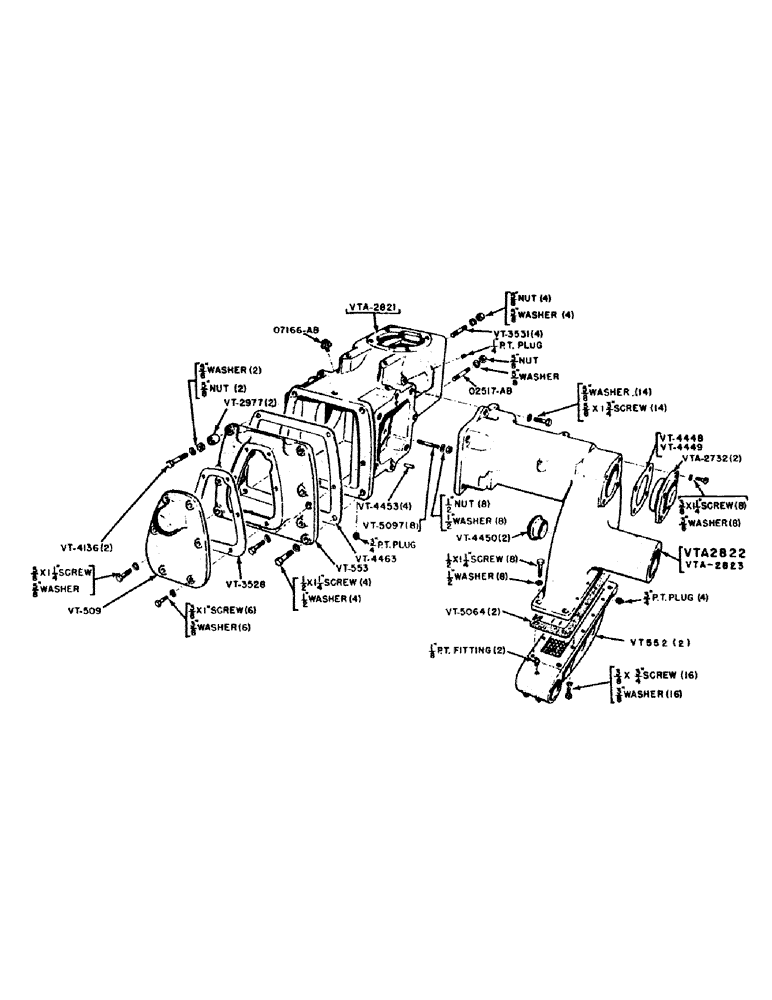 Схема запчастей Case IH VA-SERIES - (070) - TRANSMISSION CASE AND AXLE HOUSINGS, VAH WITH BAND TYPE BRAKES (06) - POWER TRAIN