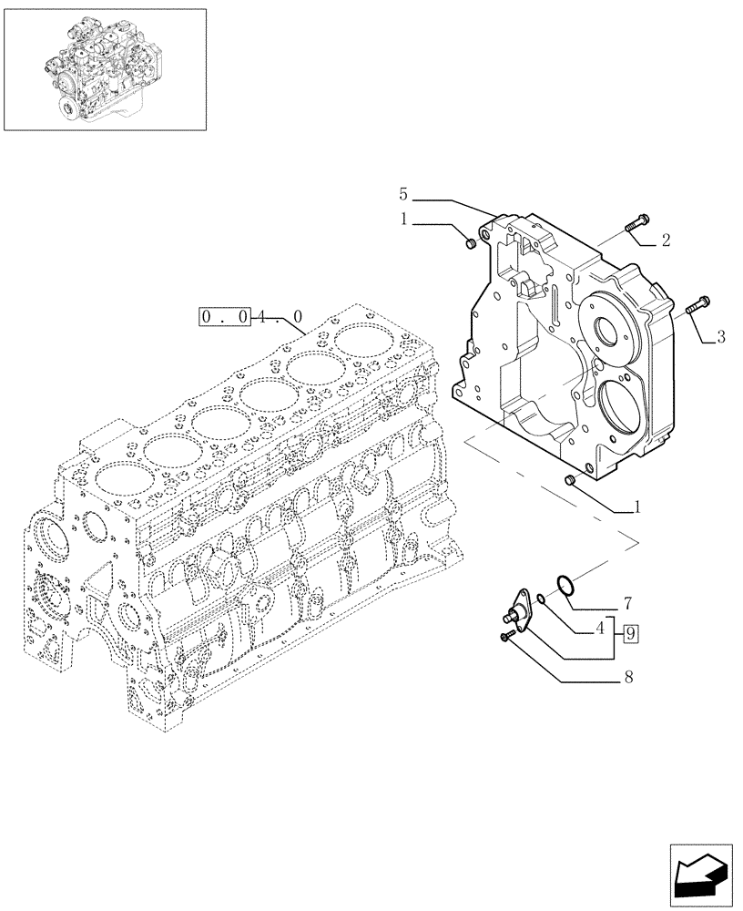 Схема запчастей Case IH PX170 - (0.04.3[01]) - CRANKCASE COVERS (504056401) (02) - ENGINE