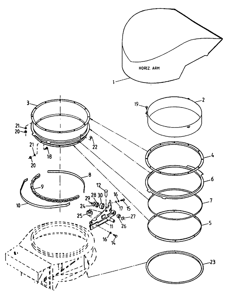 Схема запчастей Case IH 7700 - (A03-30) - HORIZONTAL PRIMARY EXTRACTOR SHROUD, FLORIDA OPTION Mainframe & Functioning Components