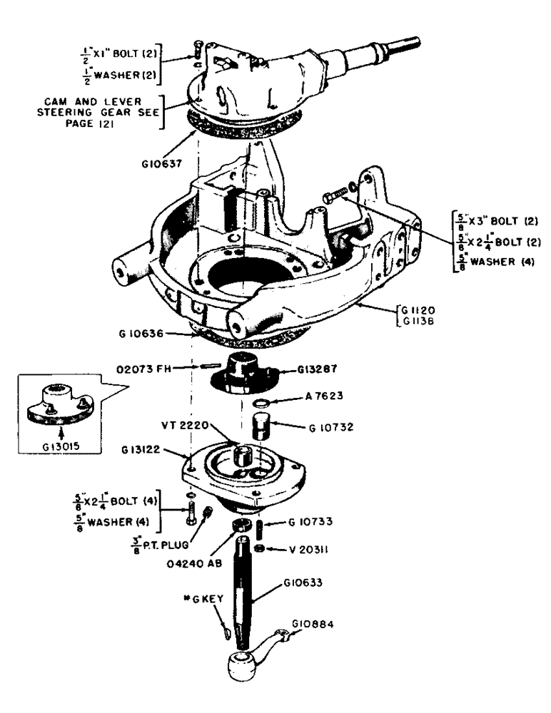 Схема запчастей Case IH 300-SERIES - (135) - STEERING LEVER, SHAFT AND SUPPORT, 300-310 UTILITY (05) - STEERING