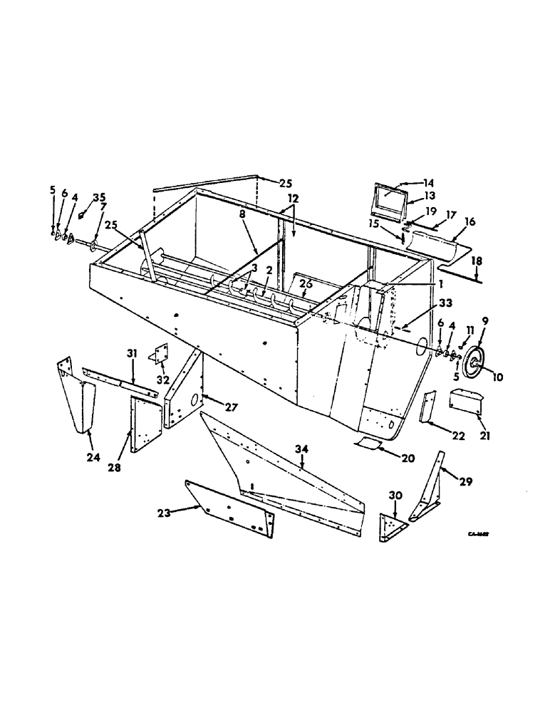 Схема запчастей Case IH 615 - (26-02) - GRAIN TANK, GRAIN TANK AND SUPPORTS Grain Tank