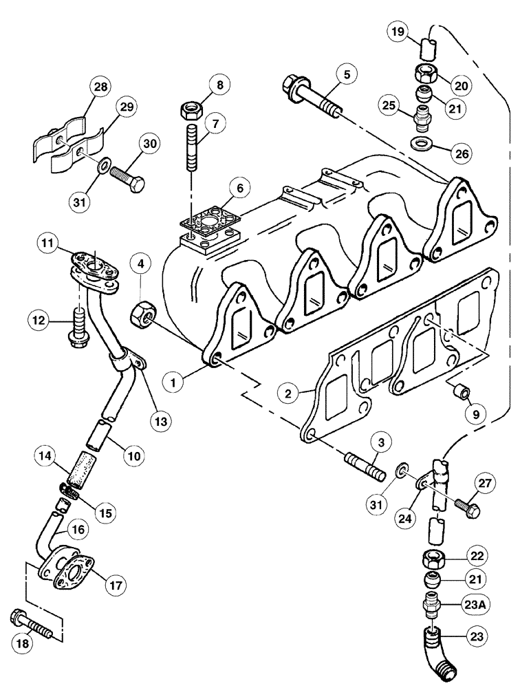 Схема запчастей Case IH MX100C - (02-19) - MANIFOLD (02) - ENGINE