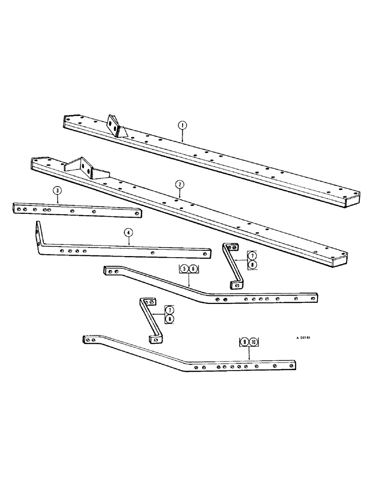 Схема запчастей Case IH MTA - (22) - MAIN FRAME, MA AND MTA FIVE BOTTOM, 14 AND 16 INCH 