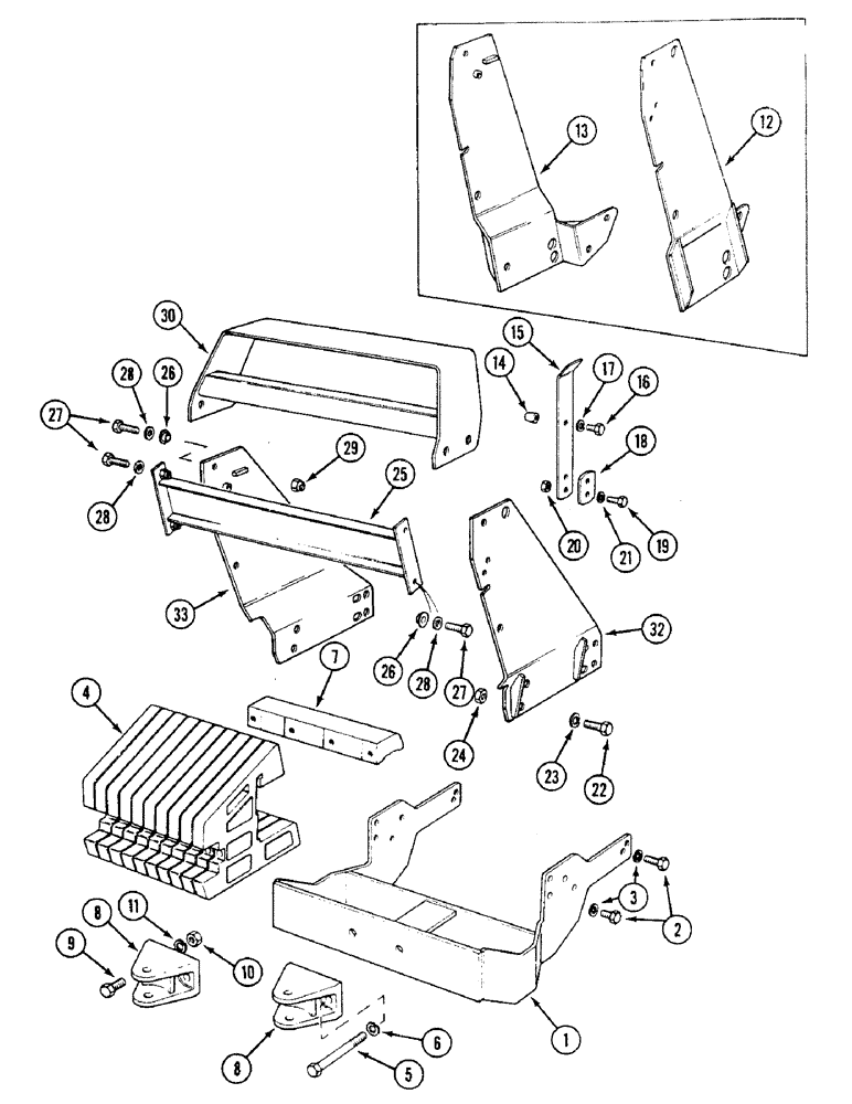 Схема запчастей Case IH 1494 - (9-392) - WEIGHTS, FRAME, TOW BRACKET, RADIATOR GUARD (09) - CHASSIS/ATTACHMENTS