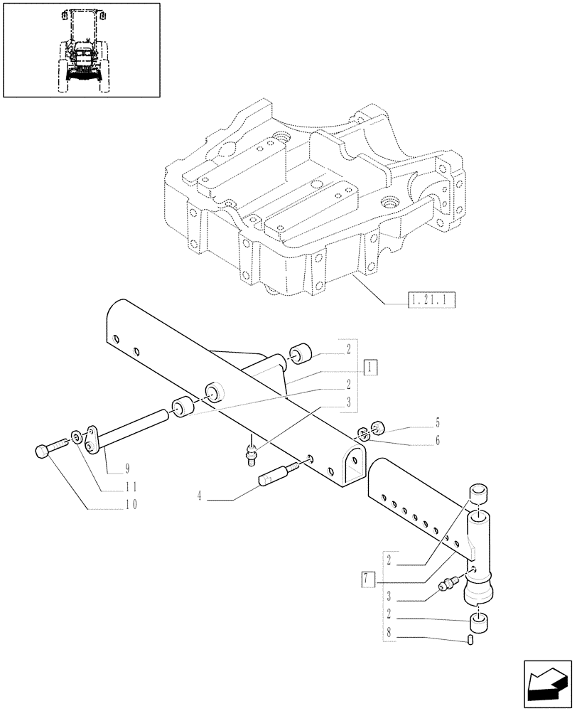 Схема запчастей Case IH JX1075C - (1.41.0[01]) - 2WD FRONT AXLE (04) - FRONT AXLE & STEERING