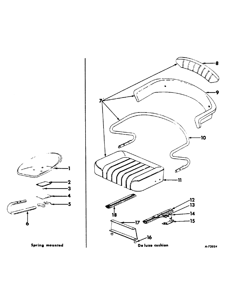 Схема запчастей Case IH 504 - (262) - SEATS AND SUPPORTS, INTERNATIONAL TRACTORS Seat & Supports