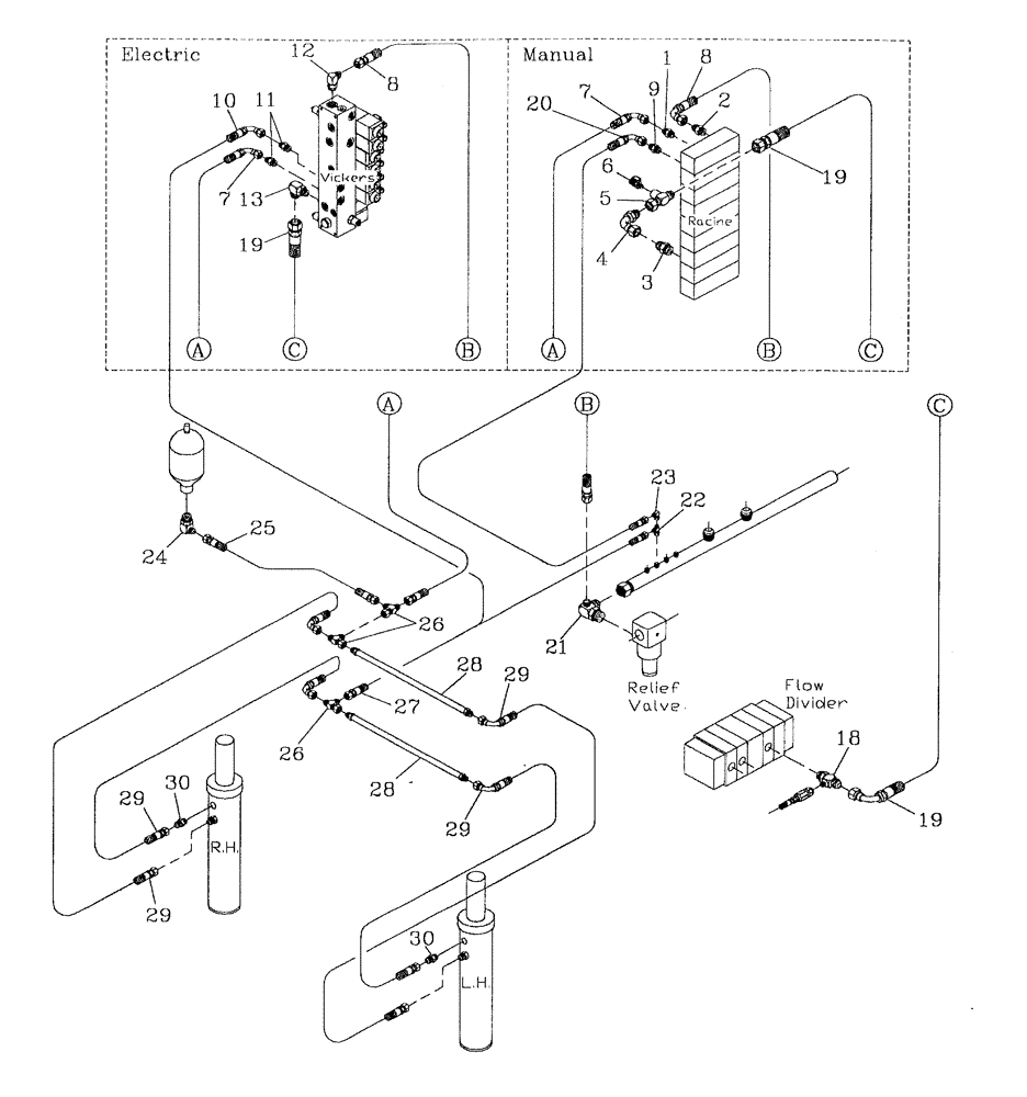 Схема запчастей Case IH 7700 - (B11[06]) - HYDRAULIC CIRCUIT {BASECUTTER LIFT} Hydraulic Components & Circuits