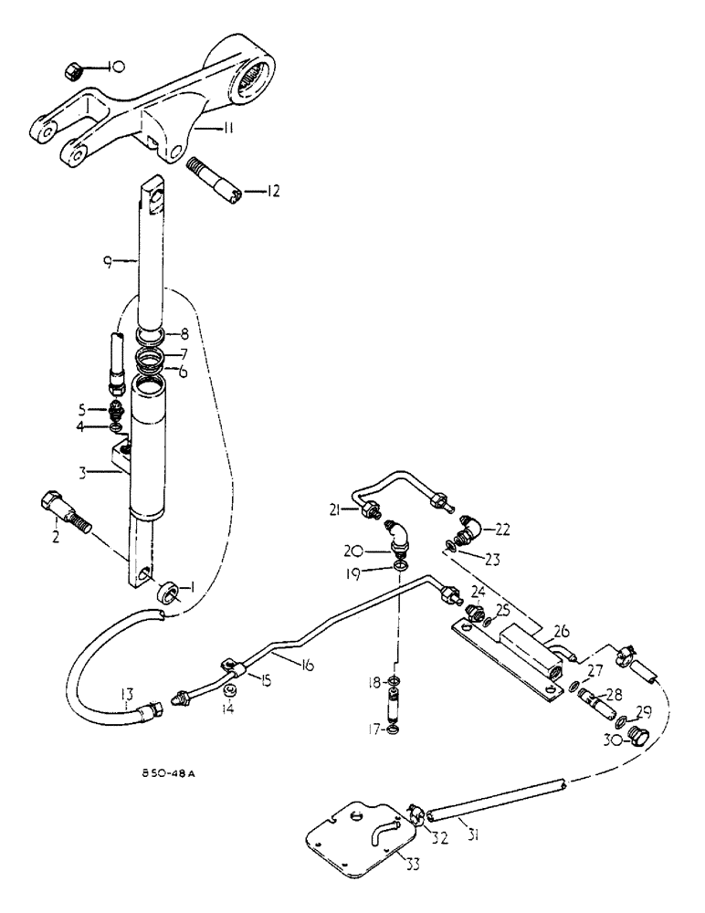 Схема запчастей Case IH 258 - (10-057) - ASSISTOR RAM AND PIPES (07) - HYDRAULICS