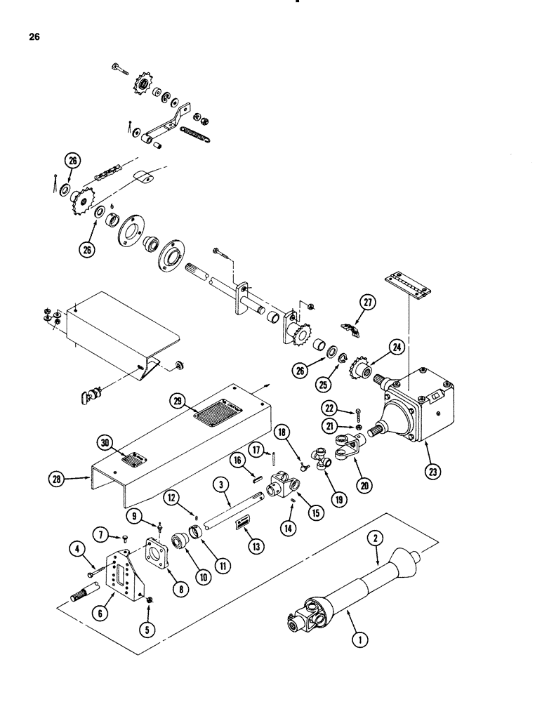 Схема запчастей Case IH 3650 - (26) - POWER TAKE OFF DRIVE, PRIOR TO P.I.N. 001530 